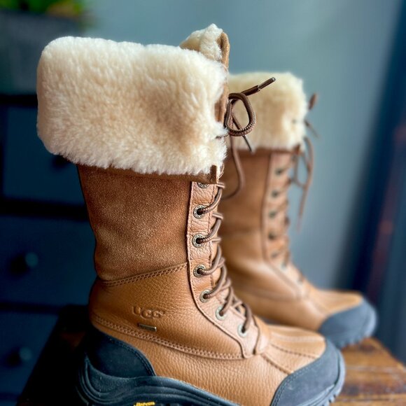 UGG Adirondack lll Tall Women's Boots Light Brown/Tan Black Size 5 - Picture 7 of 10